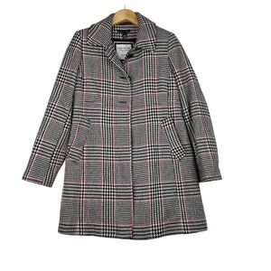 Tommy Hilfiger Wool‎ Blend Plaid Pea Jacket Size 10
